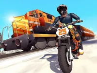 Tricky Bike Stunt vs Train Racing Game image