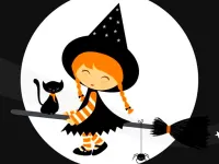 Cute Halloween Witches Jigsaw image