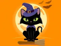 Grumpy Halloween Cats Jigsaw image