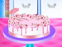 Cherry Blossom Cake Cooking image